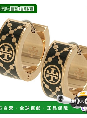 日本直邮Tory Burch T Monogram 小号环形耳环珐琅无镍157223 021