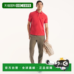 自营Nautica经典修身斜纹长裤-山坡橄榄色裤子 美国直发奥莱