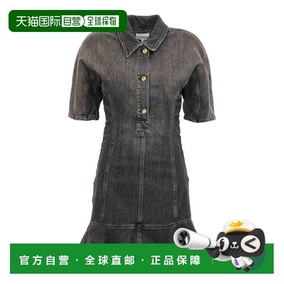 香港直邮GANNI 女士连衣裙 J1539006 AW2024 黑色 'Tint Edge' dr