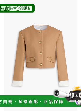 1h可退 香港直邮Sandro 女士 短款羊毛混纺毛毡夹克 SFPVE01088CA
