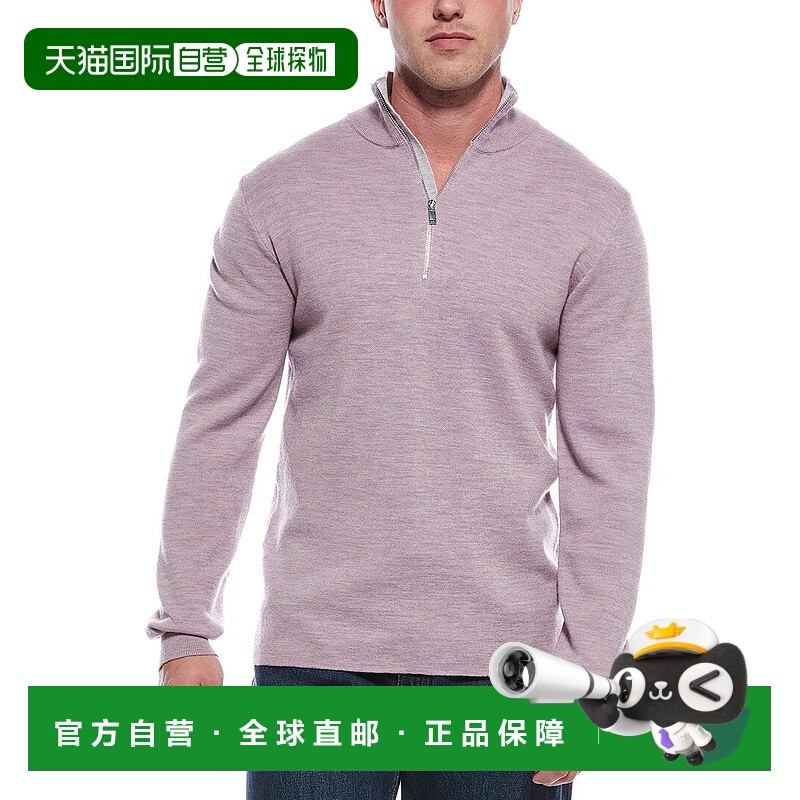自营Magaschoni Merino Wool-Blend 1/4-Zip Mock Neck Sweater -
