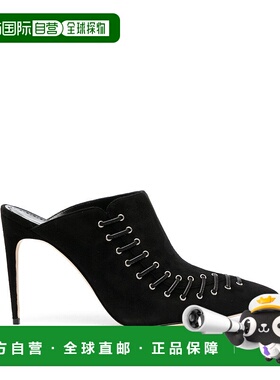 自营 Manolo Blahnik黑色绒面多布雷105高跟骡子-黑色（0015） 美