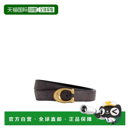 香港直邮COACH 男士腰带 CEB69B4YUT SS2024 棕色 雕刻 C 形扣双