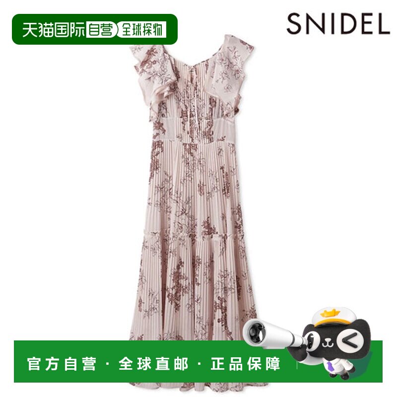 自营 SNIDEL 26春夏 无袖长款百褶印花连衣裙 swfo262029
