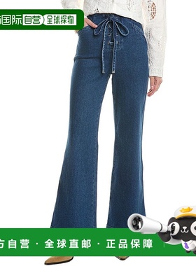 自营TOCCIN Birkin Denim Laced-Up Flared Pant - blue 美国奥莱
