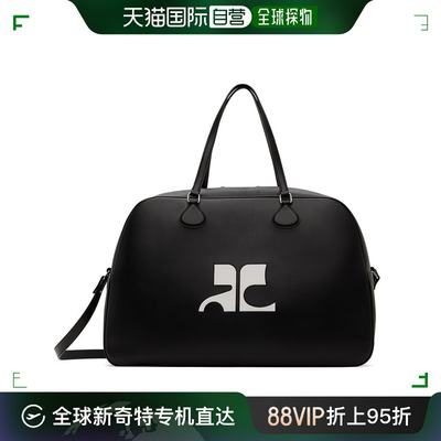 香港直邮潮奢 Courreges 女士 黑色 Heritage Leather Weekender