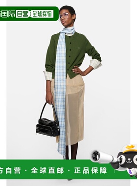 自营欧洲直邮Acnes Studios 女士瓶绿色羊毛修身圆领针织开衫