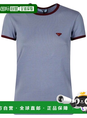 香港直邮PRADA 女士T恤 39658SOOO19A6F0OBD SS2026 蓝色 Prada T