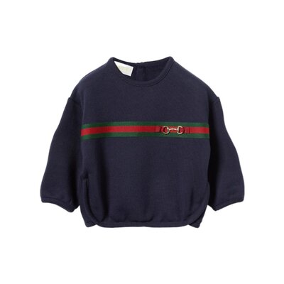GUCCI 男童卫衣 767900XJHIC4780 AW2025 蓝色 圆领运动衫