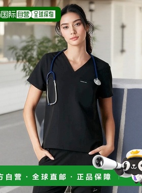 自营 members onlyBari女式单口袋V领磨砂上衣-黑色 美国奥莱直发