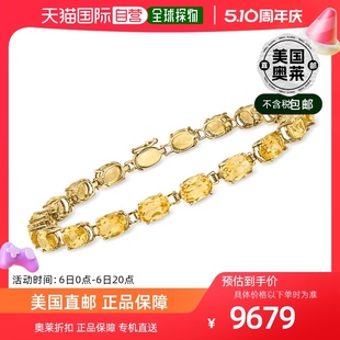 美国奥莱 Simons 14kt 直 Ross 英寸 黄水晶网球手链 黄金