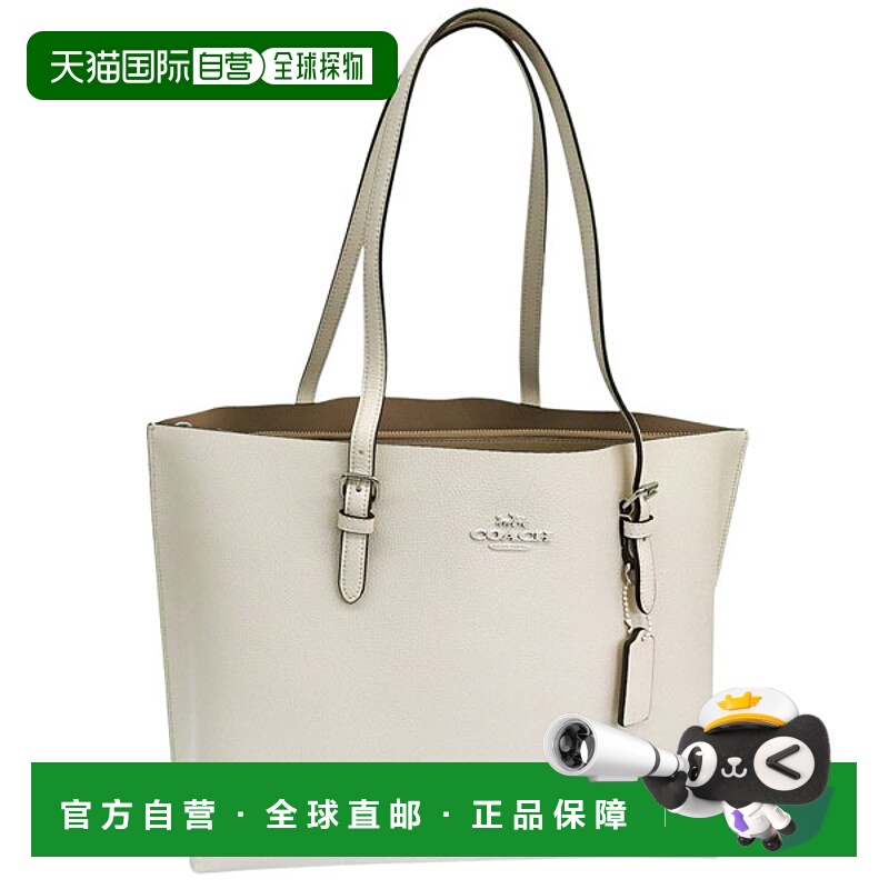 日本直邮Coach 女士 Outlet 皮革托特包粉笔色皮革LTH TNL HW Mol