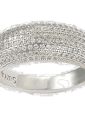 自营 Suzy Levian 纯银方晶锆石周年纪念戒指 - 白色 美国奥莱直