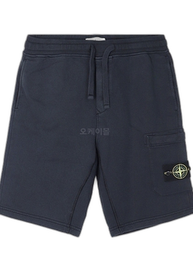 韩国直邮stone island男士短裤抽绳弹力腰部口袋徽章装饰男裤裤子