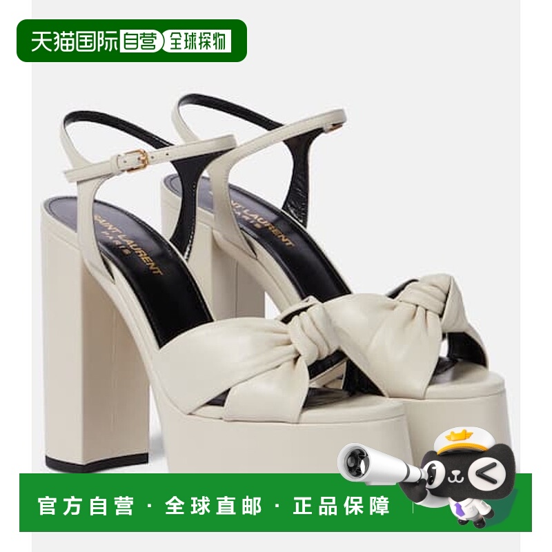 香港直邮Saint Laurent 圣罗兰 女士 Bianca 125 皮质防水台凉鞋