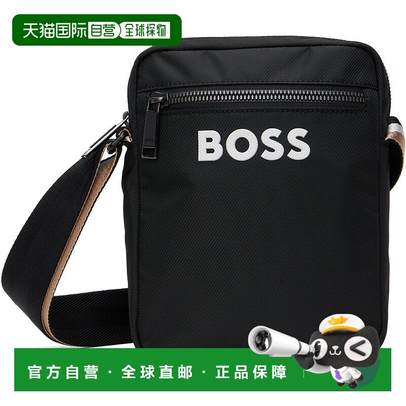 1h可退 香港直邮潮奢 BOSS 波士 男士 黑色 Contrast Logo Signat