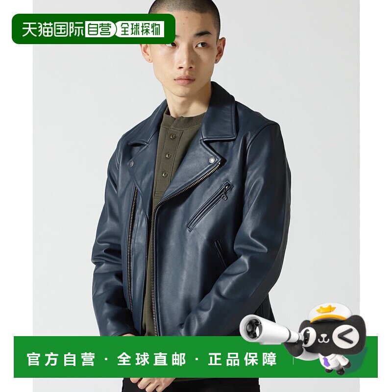 1h可退 日本直邮AVIREX 男士羊皮双排扣骑士夹克 7834950024皮衣