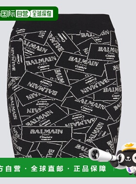 香港直邮BALMAIN 女士半身裙 EF1LB004KH86EAB SS2025 黑色 品牌