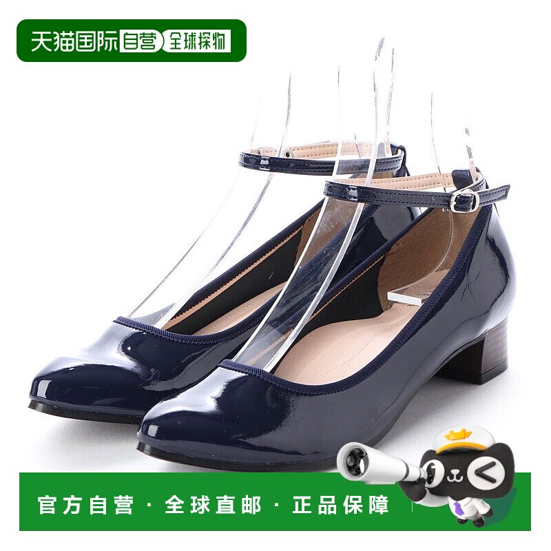 【日本直邮】Bakerloo休闲高跟鞋海军蓝时尚粗跟潮流气质防滑女鞋