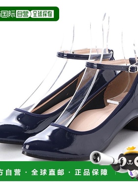 【日本直邮】Bakerloo休闲高跟鞋海军蓝时尚粗跟潮流气质防滑女鞋