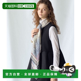 1h可退 日本直邮23区 女装 棉丝混纺 大幅世界地图印花披肩 AA3DL