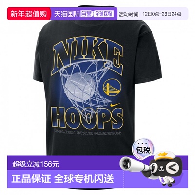 日本直邮Nike 金州勇士队侧边半袖T恤 GSW MAX90 [HQ1269010] 篮T
