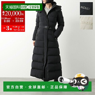 日本直邮MACKAGE CALINA-CITY 女士弹力绗缝羽绒服带Logo和帽子长