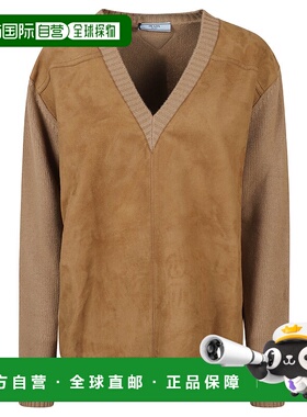 香港直邮Prada 普拉达 女士 驼色羊毛混纺毛衣 P24T2BSOOO173P