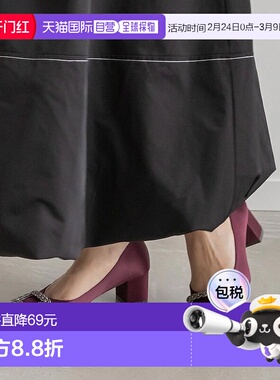 日本直邮RANDA 视觉部件厚底粗跟高跟鞋 单鞋 黑色 RA041BW13531