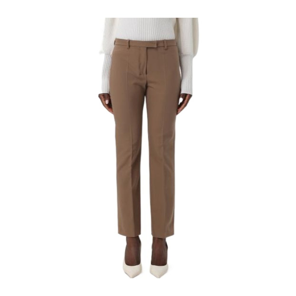 MAX MARA 女士休闲裤 9131114106010 CO 棕色 腰带环休闲裤图片