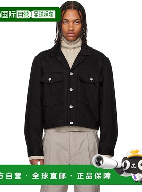 1h可退 香港直邮Lemaire 男士 黑色卡车司机牛仔夹克 OW1188LD105