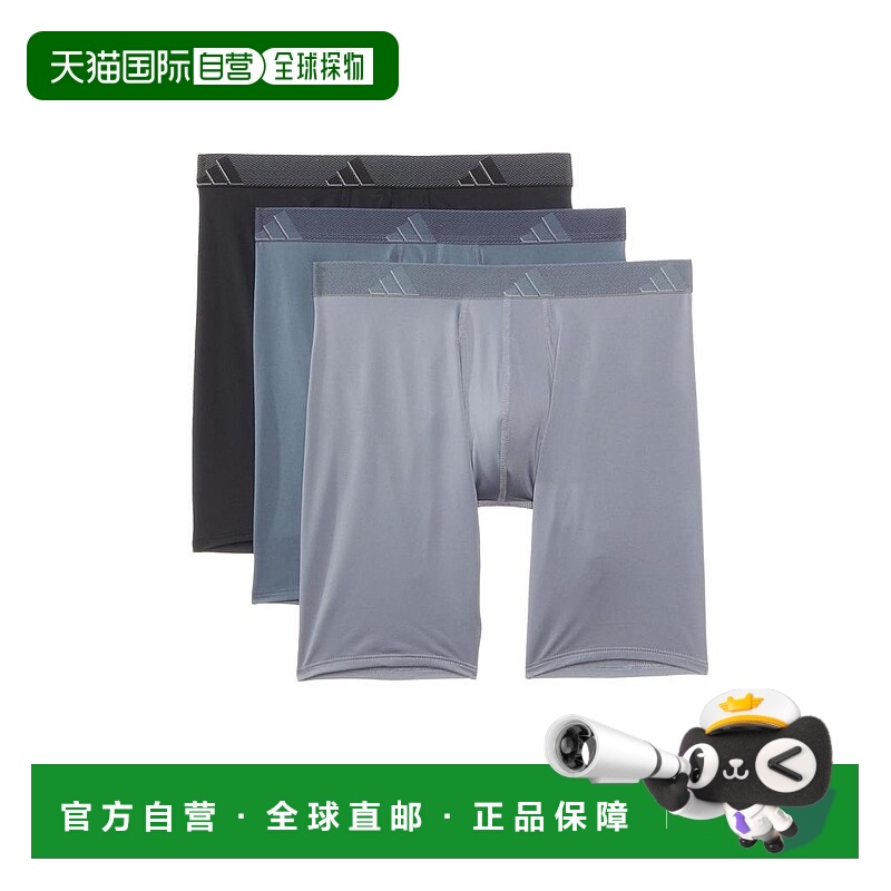 【美国直邮】adidas Athletic Fit 细纤维长款平角内裤 3件装 运