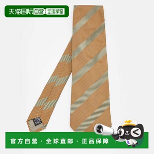 自营Giorgio Armani Cravatte Gold Striped Silk Jacquard Tie -