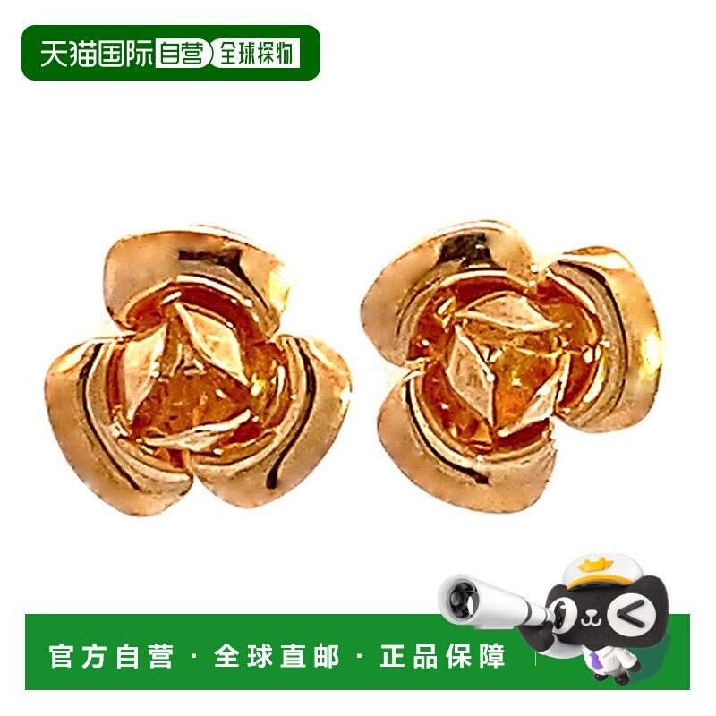 日本直邮(245113) 日本制造玫瑰耳环 18k 黄金玫瑰女士