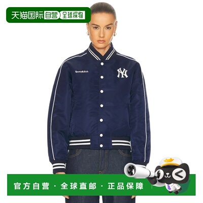 1h可退 香港直邮SPORTY & RICH 女士 Yankees Curve 尼龙运动夹克