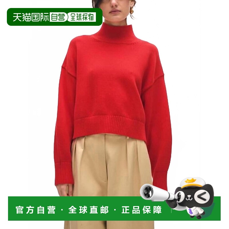 自营white + warrenOrganic Cotton Cropped Standneck Sweater I