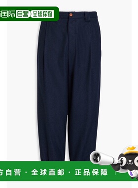 香港直邮Armani 阿玛尼 男士 锥形羊绒羊毛混纺法兰绒长裤 3SGPP0