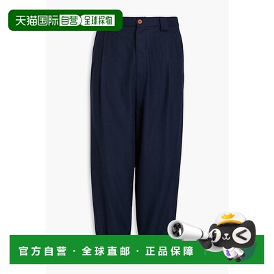 香港直邮Armani 阿玛尼 男士 锥形羊绒羊毛混纺法兰绒长裤 3SGPP0