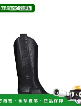 自营off-whiteOff- Leather High Heel Women's Boots - black 美