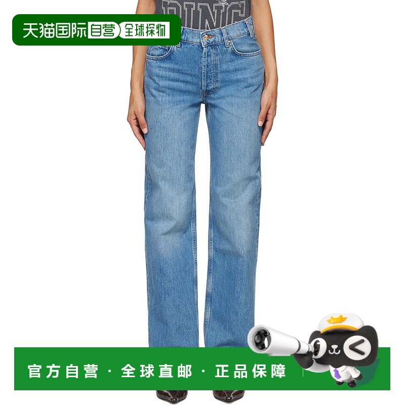 1h可退 香港直邮ANINE BING 女士 蓝色 Gavin Long 牛仔裤 A06100