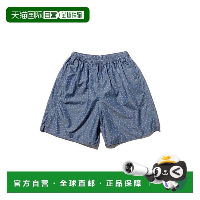 1h可退 日本直邮BEAMS PLUS MIL 运动短裤 NYCO 靛蓝色棉麻放射印