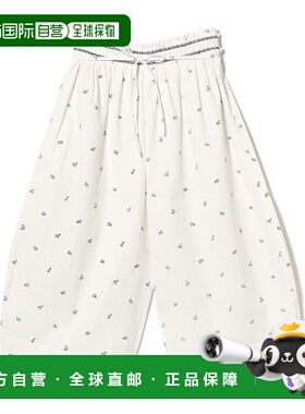 1h可退 日本直邮ASEEDONCLOUD 女士狗狗印花宽松休闲七分裤 56230