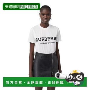 香港直邮BURBERRY 女士衬衫 80088941 AW2023 白色 徽标印花T 恤