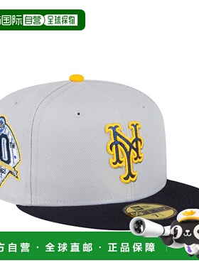 自营 New Era 纽约大都会队 60 周年纪念 59FIFTY 修身灰色/海军
