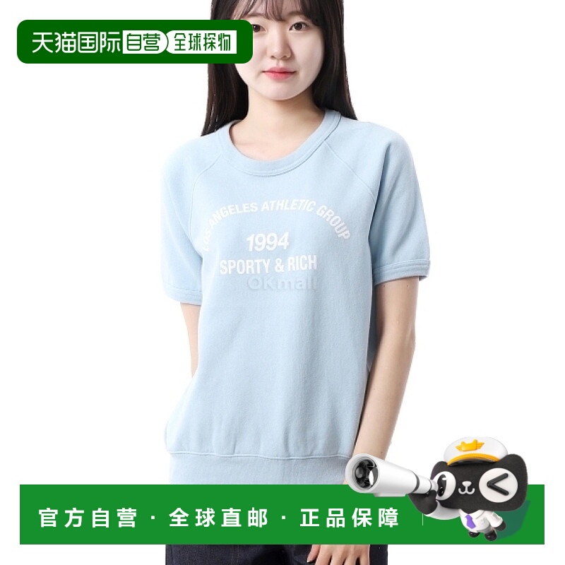 韩国直邮Sporty&Rich LA Athletic Group 短袖圆领毛衣 - 中国蓝/