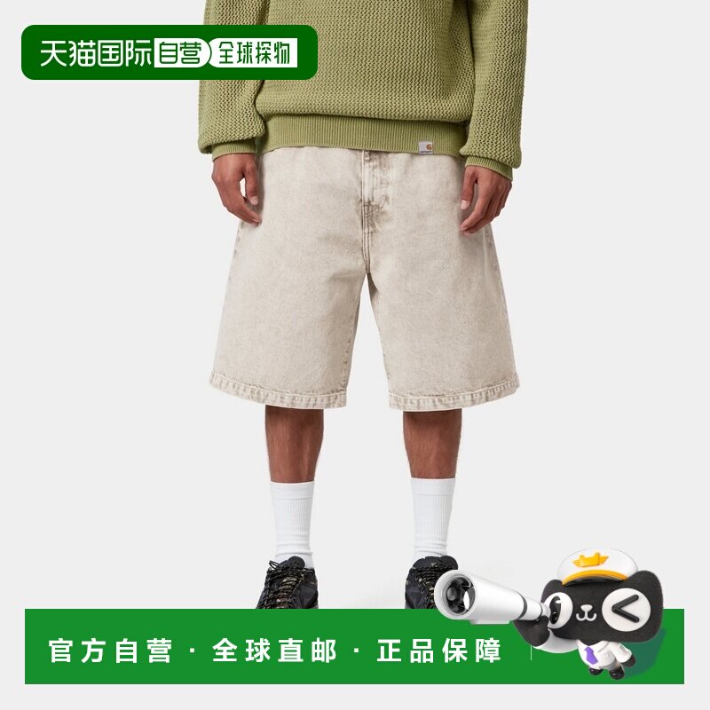 自营欧洲直邮Carhartt WIP Landon男士浅米灰色棉质水洗短裤工装图片