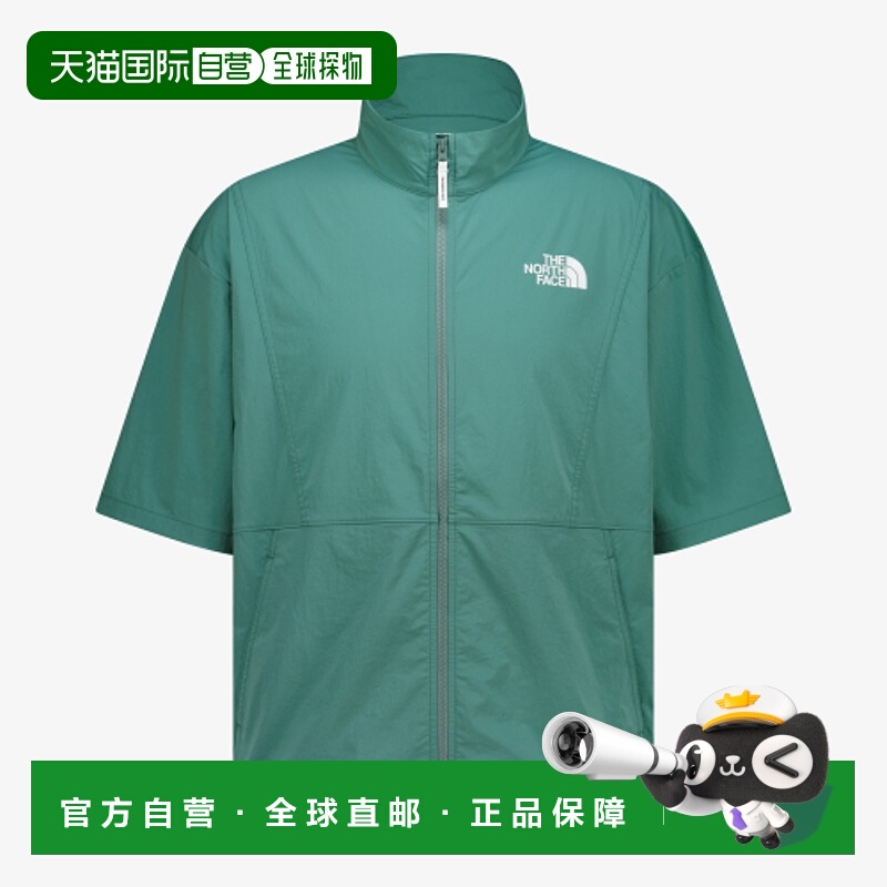 韩国直邮北面THE NORTH FACE 纯色拉链短袖宽松衬衫 男款 翡翠色