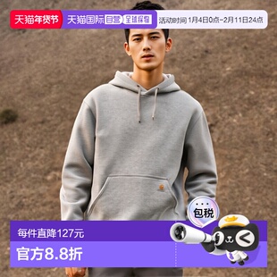 日本直邮Carhartt K121 中量级连帽衫 单点连帽衫 灰色 男士女士