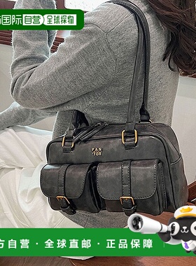 日本直邮florge 皮革质感双口袋手提包/单肩包 [FL8218AW009952]