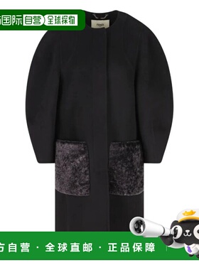 1h可退 香港直邮Fendi 芬迪 女士 防水大衣 A5HDFF6165 black黑色